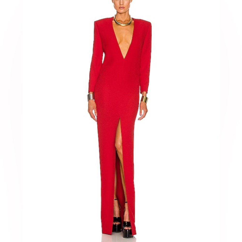 SAINT LAURENT Crepe Maxi Dress-Red NWT! Size 40